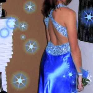 Blue sequence long dress